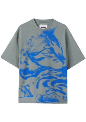 Jil Sander abstract-print cotton T-shirt - Grey