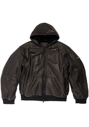Balenciaga zip-front hooded sheepskin jacket - Black