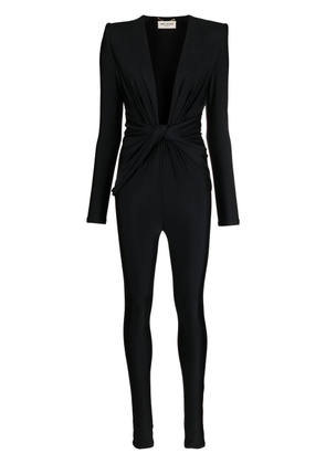 Saint Laurent twisted front jumpsuit - Black