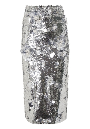 Carolina Herrera sequin-embellished midi skirt - Silver
