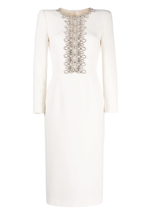 Jenny Packham Juno crystal-embellished midi dress - White