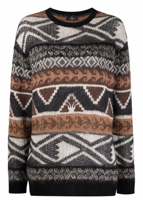 ETRO geometric knit jumper - Black