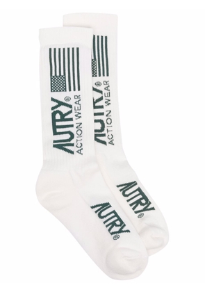 Autry logo-print socks - White