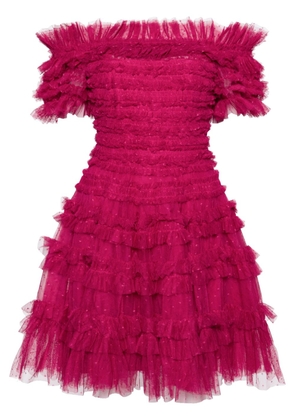 Needle & Thread Lisette ruffled off-shoulder midi dress - Pink