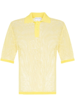 Bottega Veneta short-sleeve sheer polo shirt - Yellow