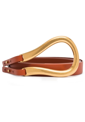Bottega Veneta double-strap leather belt - Brown