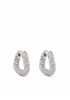 Balenciaga Loop XXS embellished hoop earrings - Silver