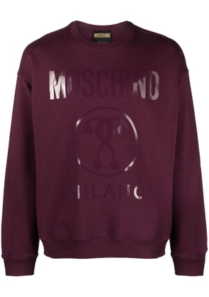 Moschino logo-print cotton sweatshirt - Red