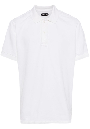 TOM FORD short-sleeved cotton polo shirt - White