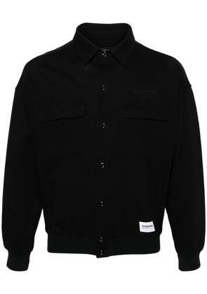 Neighborhood logo-embroidered piqué shirt - Black