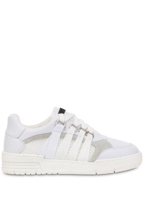 Moschino logo-tape leather sneakers - White