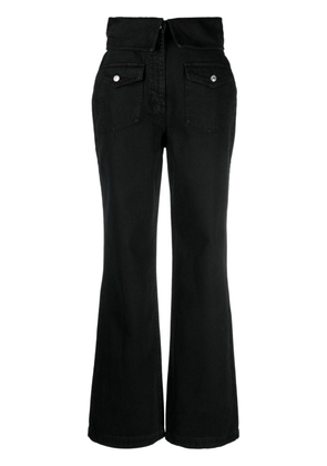 MOSCHINO JEANS folded-edge flared jeans - Black