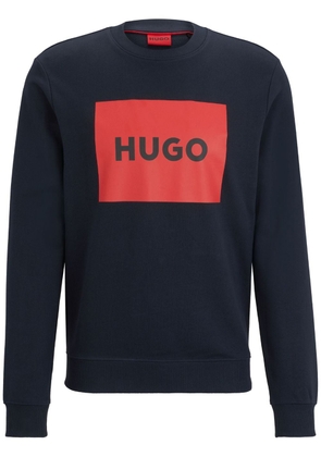 HUGO Duragol logo-print cotton-terry sweatshirt - Blue