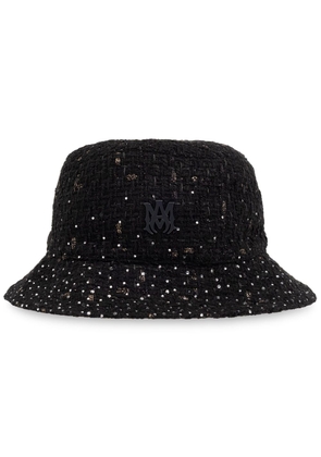 AMIRI MA-plaque tweed bucket hat - Black