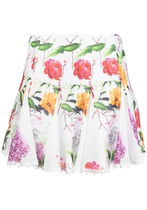 Charo Ruiz Ibiza Oxaya floral-print godet skirt - White