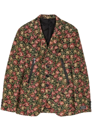 Undercover floral-pattern single-breasted blazer - Black