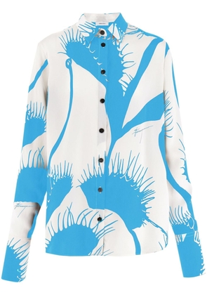 Ferragamo Venus-print silk shirt - Blue