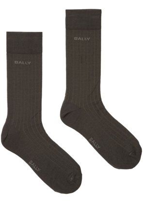 Bally logo-intarsia socks - Grey