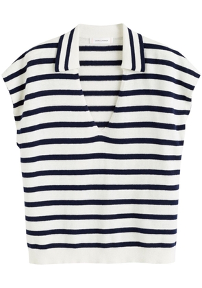 Chinti & Parker striped knitted polo top - Blue