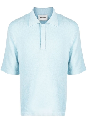 Nanushka textured short-sleeve polo shirt - Blue