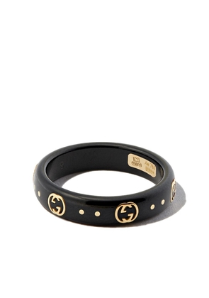 Gucci 18kt yellow gold Icon GG ring - Black