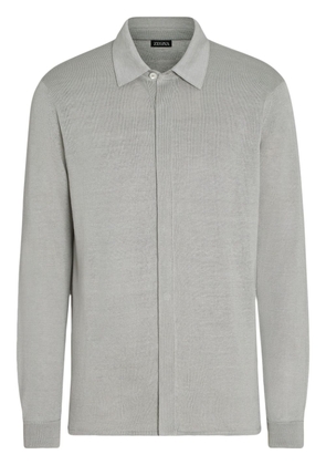 Zegna long-sleeve linen-silk shirt - Grey