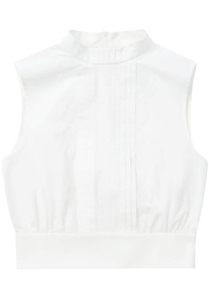 SHUSHU/TONG lace-detail cropped blouse - White
