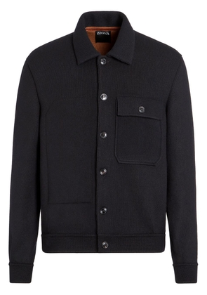 Zegna button-up cashmere shirt jacket - Black