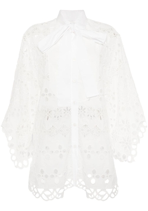 Elie Saab Lace Embroidered Cotton Shirt - White