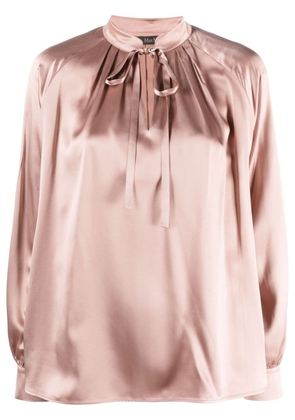 Max Mara pleat-detail silk satin blouse - Pink