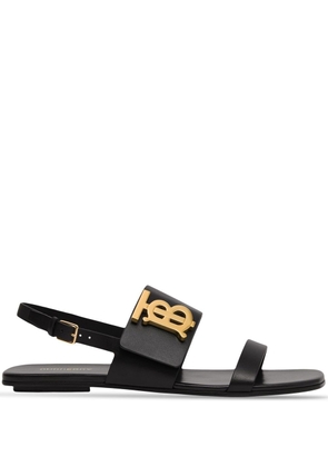 Burberry monogram motif flat sandals - Black