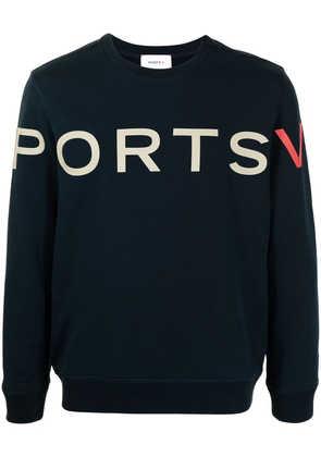 Ports V logo-print cotton sweatshirt - Blue