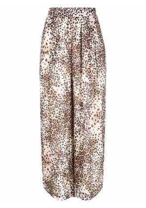 Max & Moi leopard-print cropped trousers - Neutrals