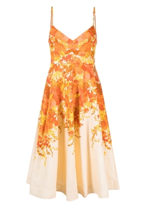 ZIMMERMANN Orange Floral Print Dress