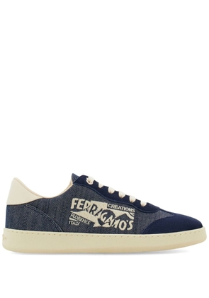 Ferragamo logo-print low-top sneakers - Blue