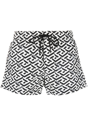 Versace La Greca-print swim shorts - White
