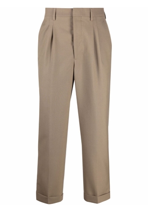 AMI Paris tapered cropped trousers - Brown