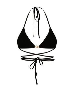Miu Miu logo-plaque triangle bralette - Black
