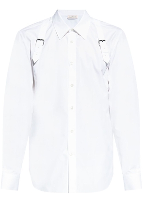 Alexander McQueen buckle-detail poplin shirt - White