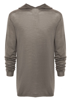 Rick Owens long-sleeve knitted hoodie - Grey