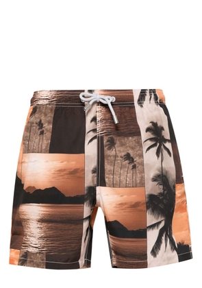 MC2 Saint Barth Gustavia photograph-print swim shorts - Orange