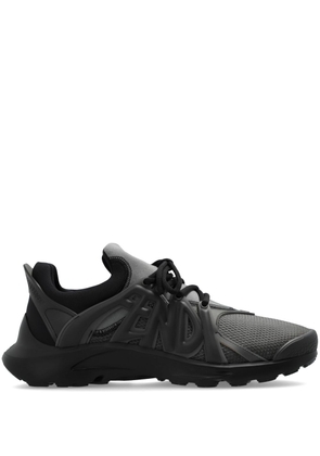 FENDI Tag lace-up panelled sneakers - Black