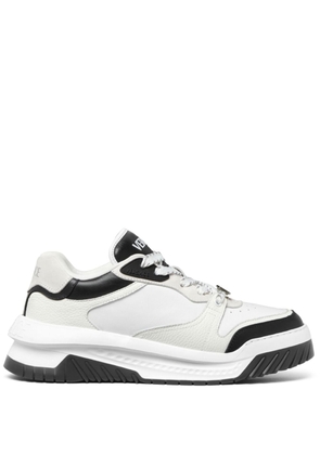 Versace panelled leather sneakers - White