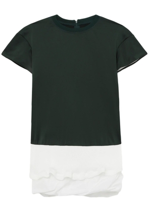 Toga layered ruffle-detail T-shirt - Green