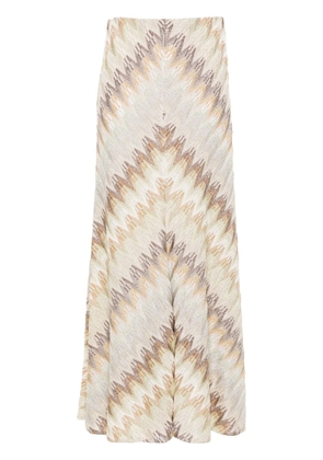 Missoni zigzag-woven knitted skirt - Green