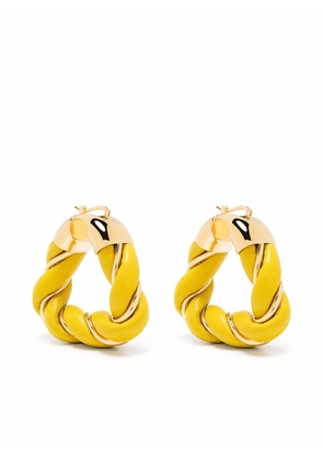 Bottega Veneta twisted triangle hoop earrings - Yellow
