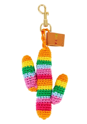 Mira Mikati Cactus crochet-knit key chain - Orange