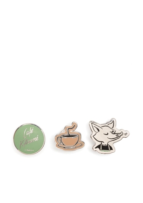 CAFÉ KITSUNÉ Dressed Fox pins (set of three) - Green