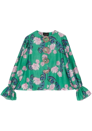 Cynthia Rowley Eden floral cotton blouse - Green