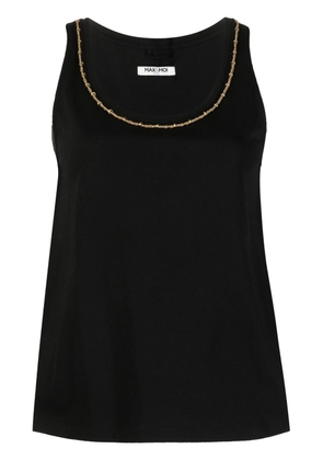 Max & Moi chain-link detail sleeveless top - Black